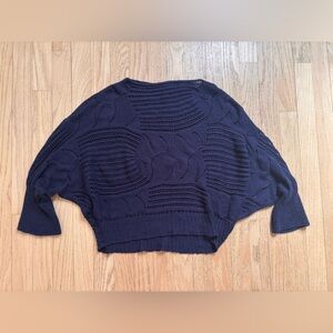 Navy Cable Knit Slouch Women’s Sweater size small